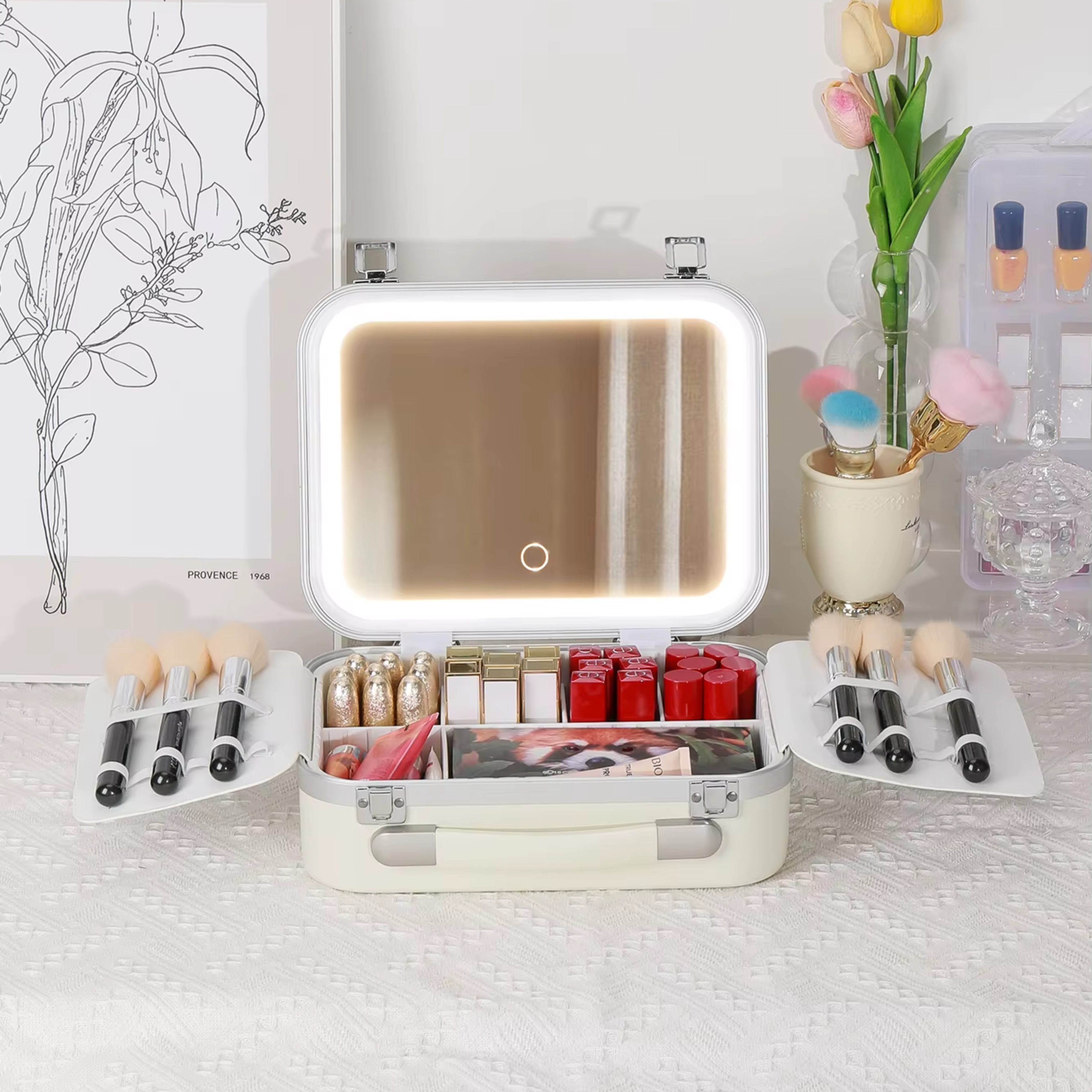 Makeup Case with LED Mirror