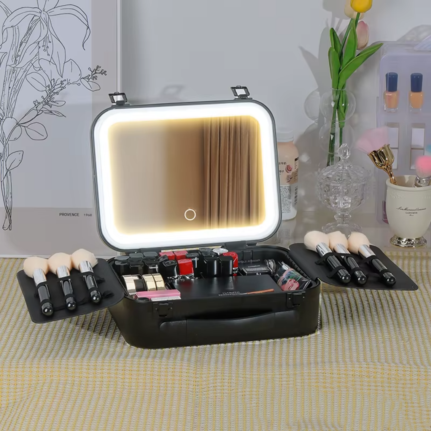 Makeup Case with LED Mirror